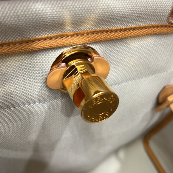 Hermes Vache Hunter Toile Herbag 31 PM Trench Gold - Picture 10 of 13